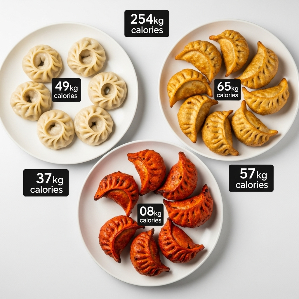 calories in 1 plate paneer momos