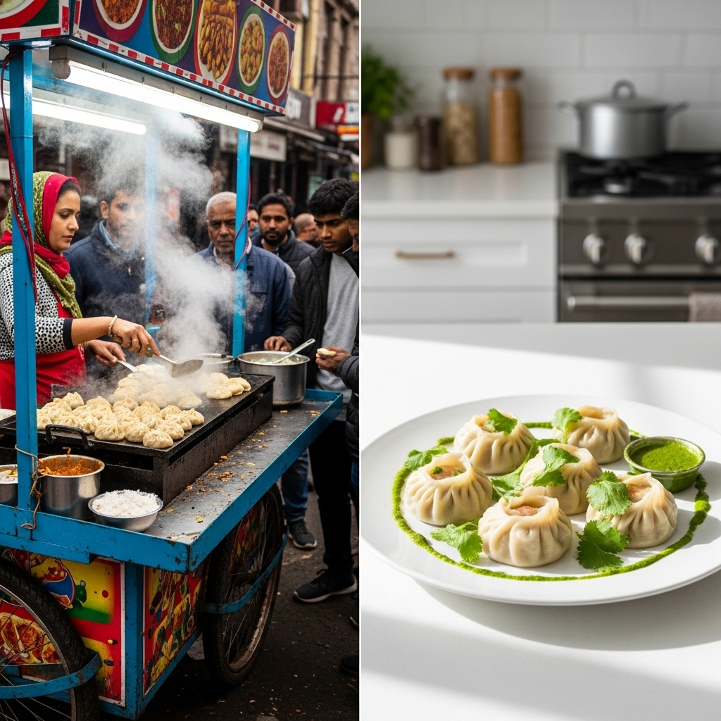 calories in 1 plate paneer momos