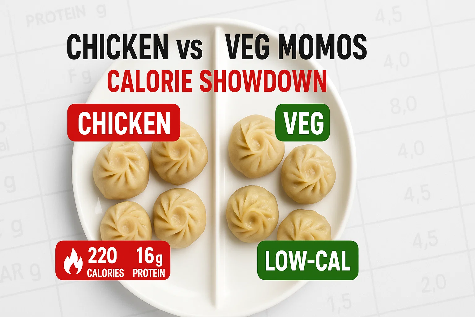 Chicken Momos Calories vs Veg