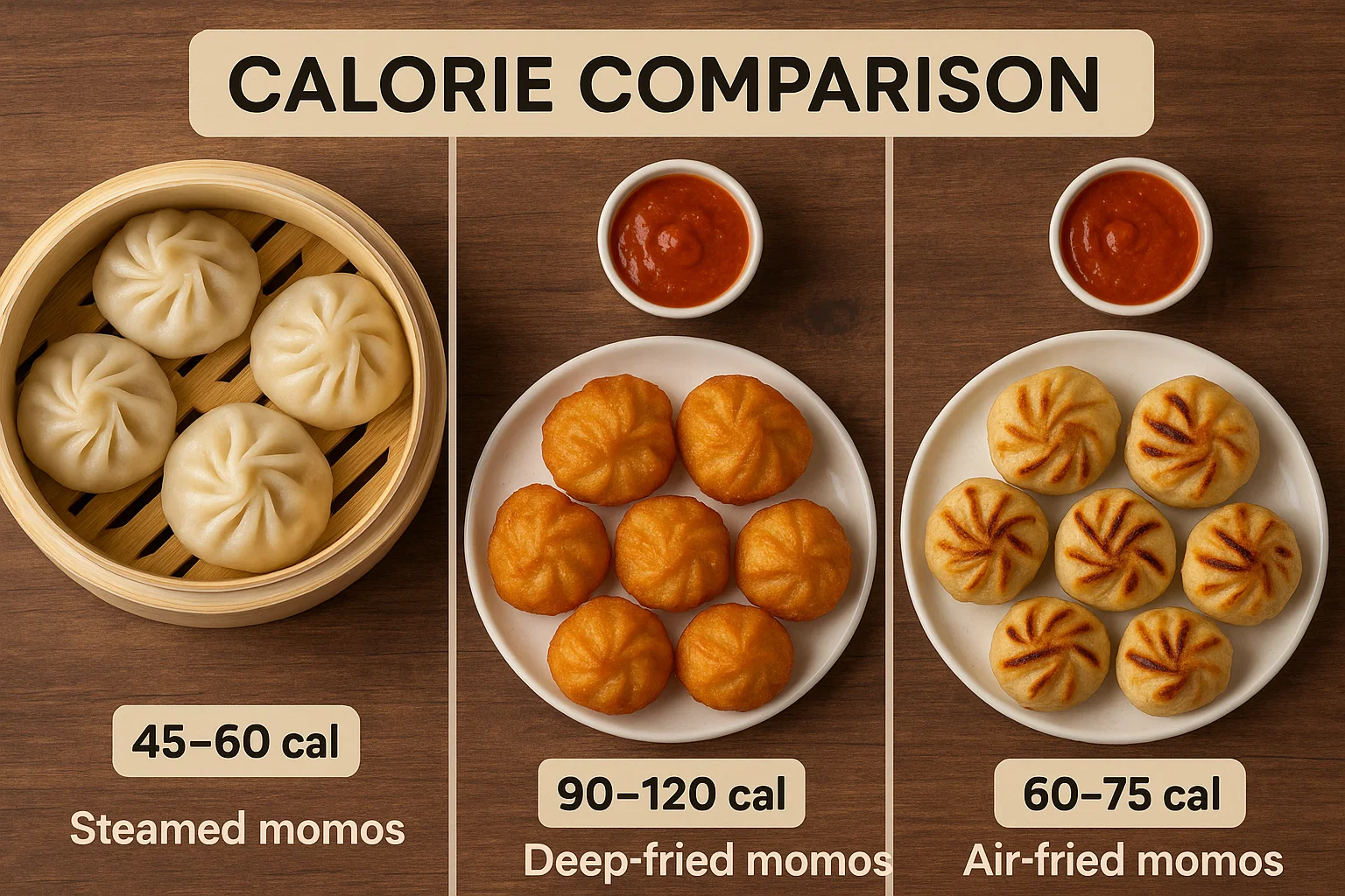 Paneer Momos Calories by Cooking Method