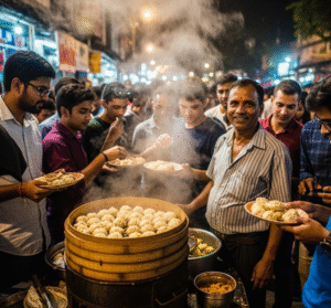 street style chjicken momos