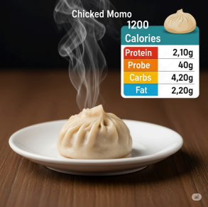 calories in 1 chicken momo