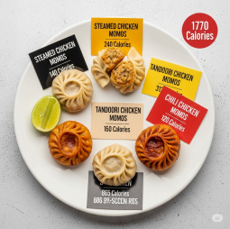 calories in 1 chicken momo