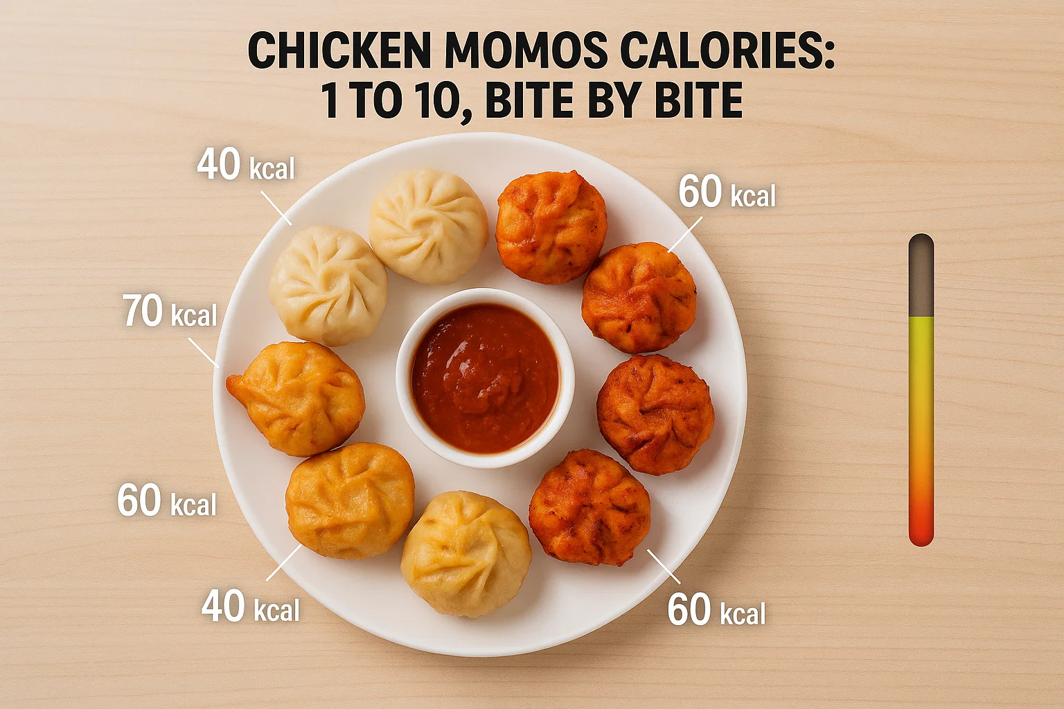 Calories in 1 to 10 Chicken Momos