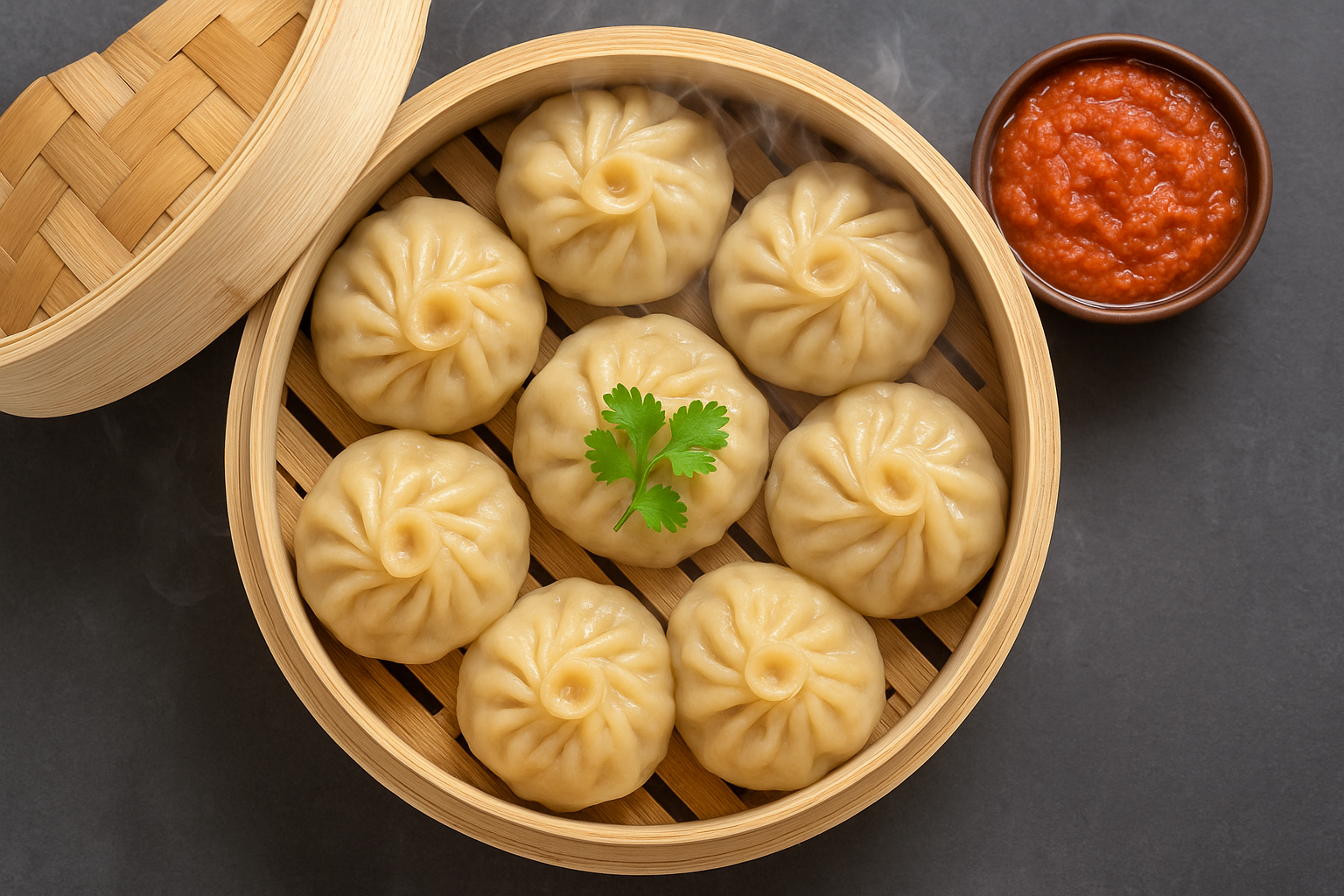 calories in 6 chicken momos steamed