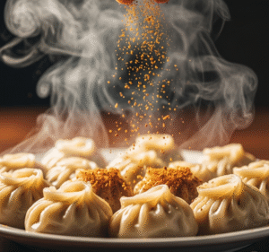 Spices on Indian Chicken Momos
