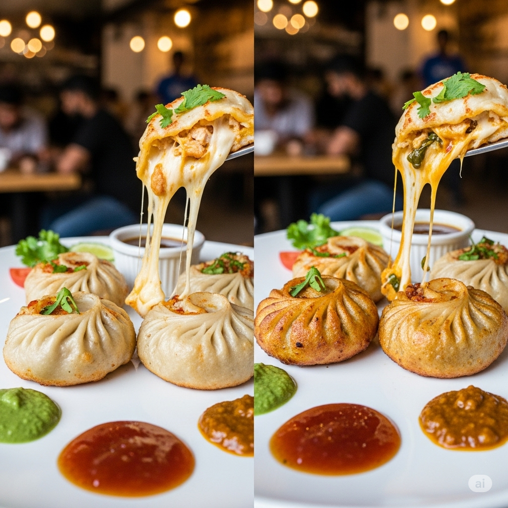 chicken pizza momos 