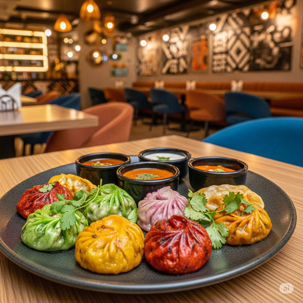 chicken pizza momos 