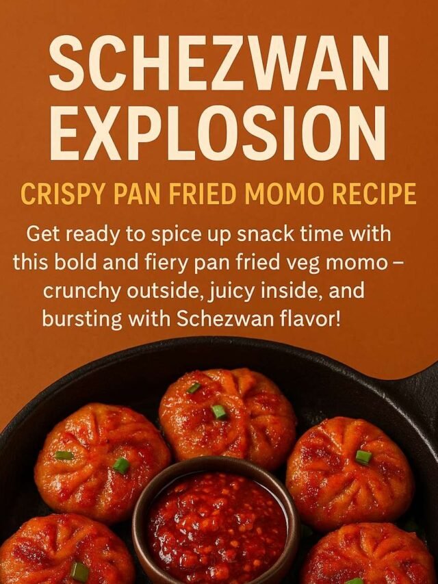 Schezwan Explosion: Crispy Pan Fried Momo Recipe