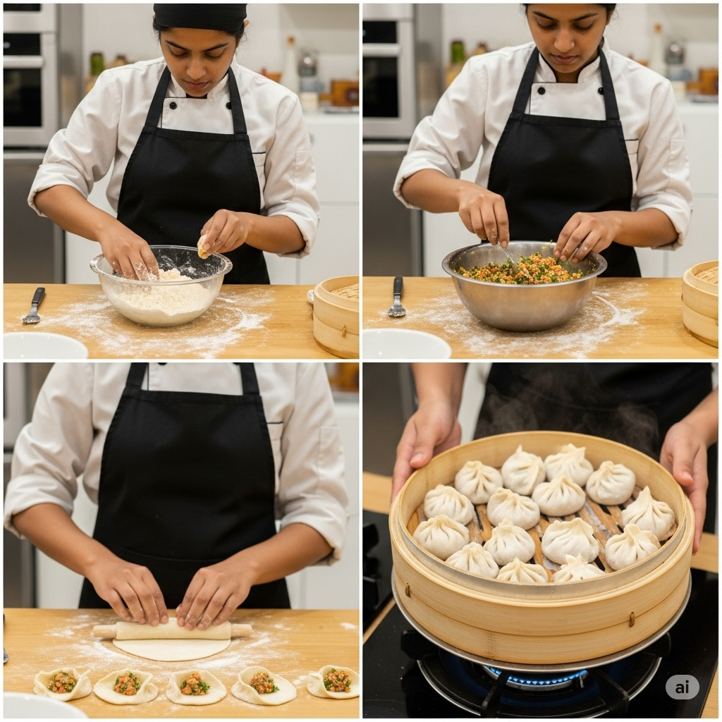 how to make chicken momos at home 