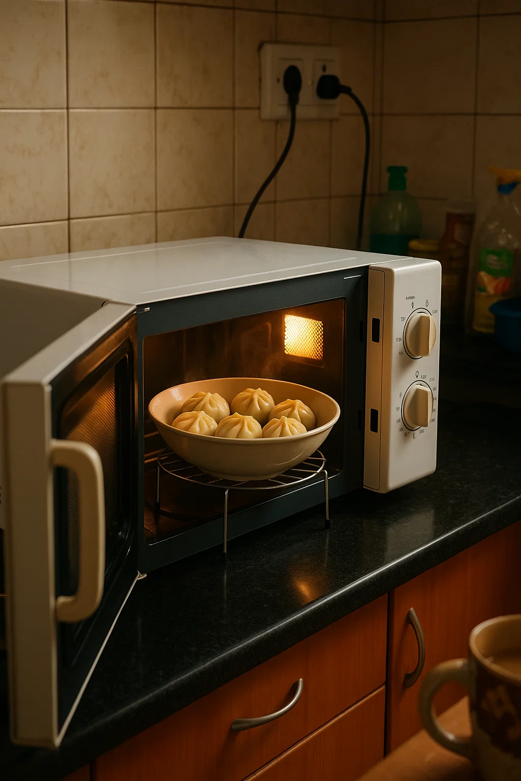 how to make veg momos in microwave