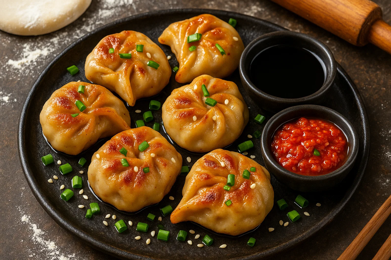 Pan Fried Chicken Momos